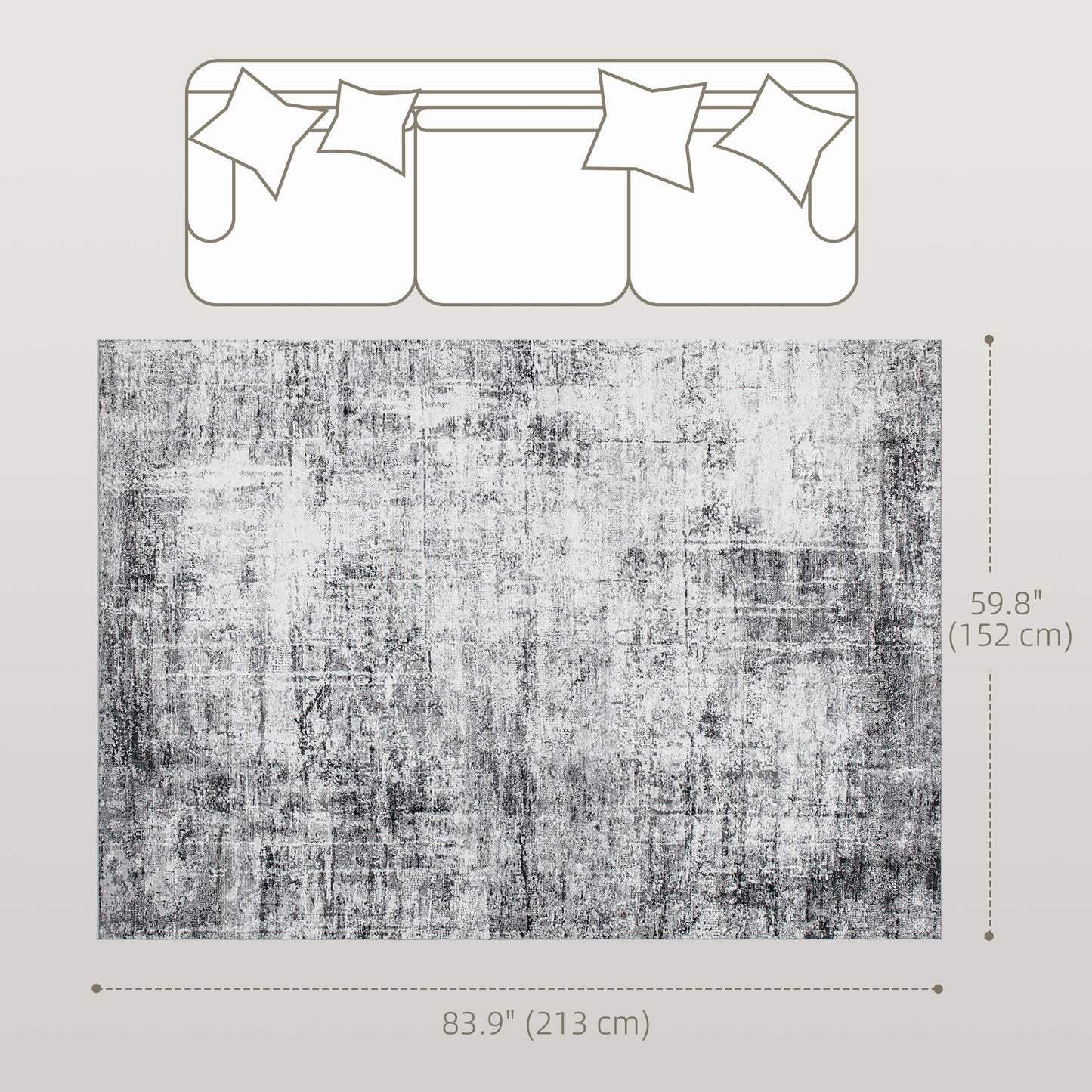 Tapis chenille abstrait moderne lavable en machine