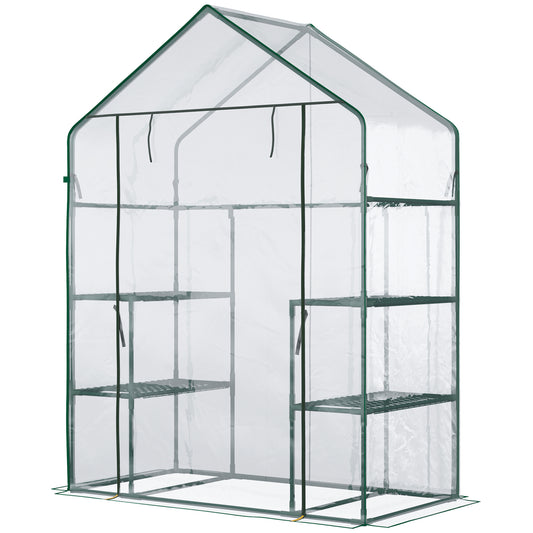 Serre de jardin walk-in 4 tablettes porte à rouleau