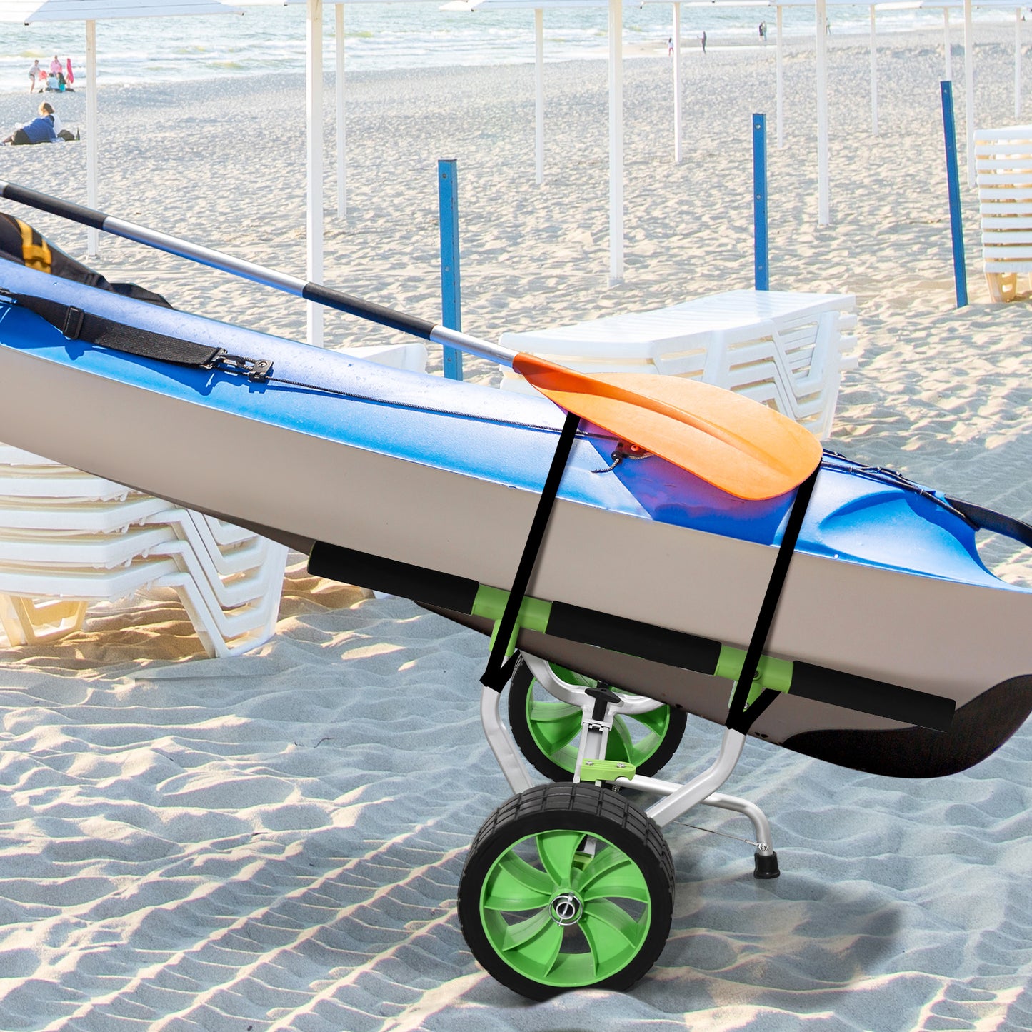 Chariot de kayak aluminium à largeur ajustable