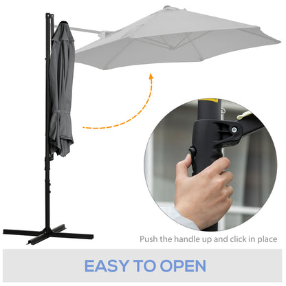 Parasol déporté cantilever 8,5 pieds avec base