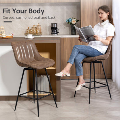 Tabourets de bar pivotants avec dossier et repose-pieds