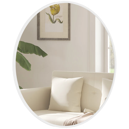 Miroir mural rond 91 cm cadre métallique décoratif