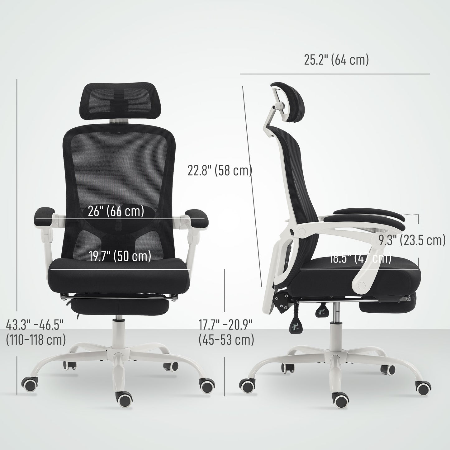 Chaise de bureau ergonomique avec support lombaire ajustable et appui-tête