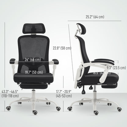 Chaise de bureau ergonomique avec support lombaire ajustable et appui-tête