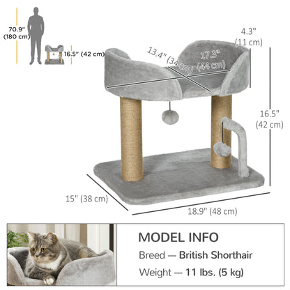 Arbre à chat compact avec griffoirs en jute