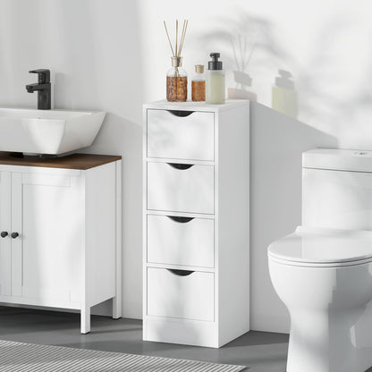 Meuble de salle de bain étroit à 4 tiroirs