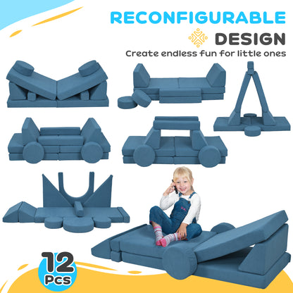 Canapé modulaire enfant 12 pièces fort de jeu
