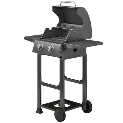 Barbecue au Propane 2 Brûleurs avec Roues 18 400 BTU