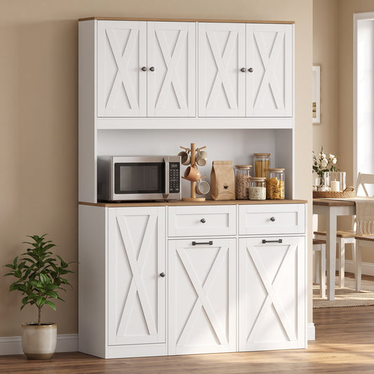 Grand garde-manger de cuisine avec armoire à poubelles double