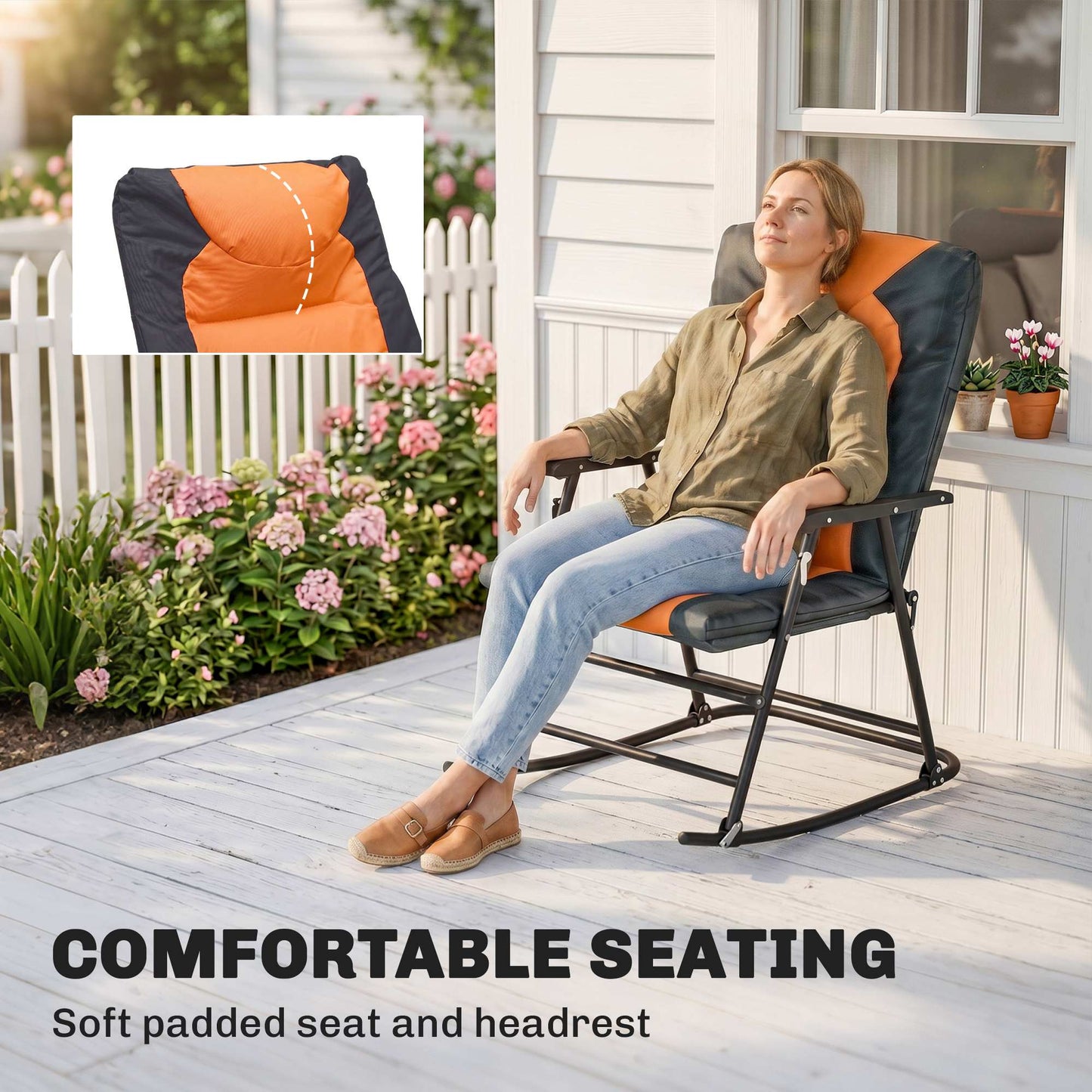 Ensemble chaise berçante pliable 3 pièces