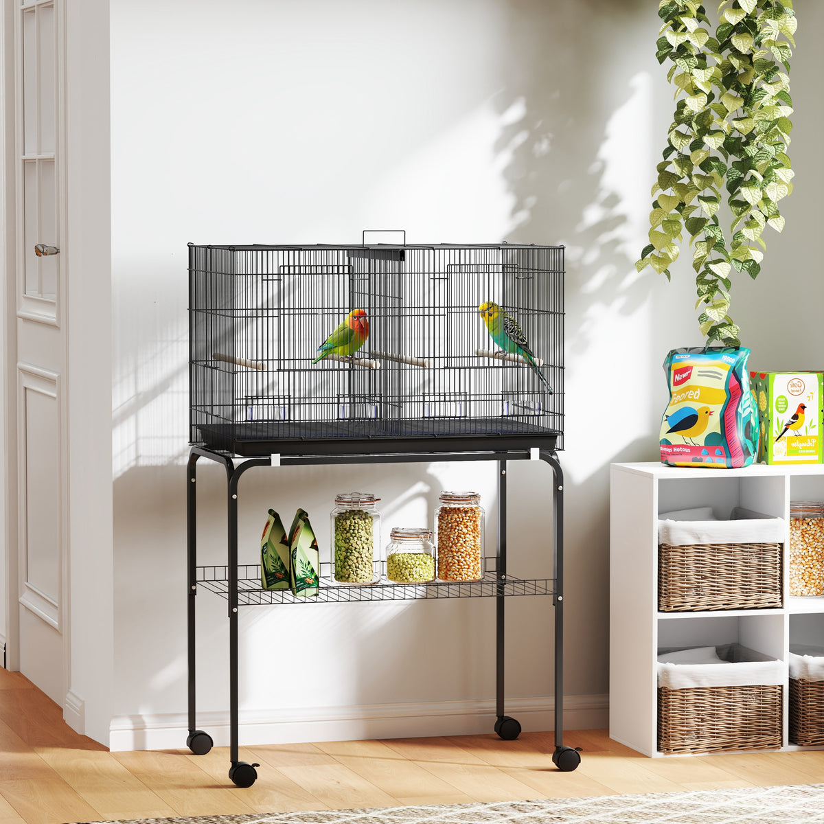 Grande cage à oiseaux pour perruches avec séparateur
