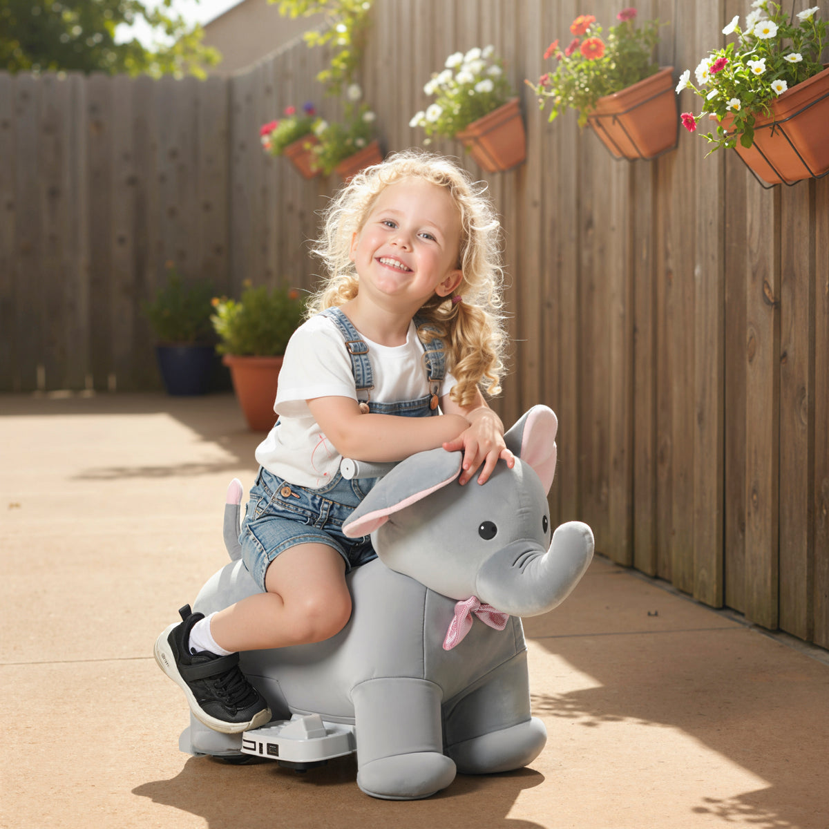 Jouet porteur éléphant électrique pour enfants