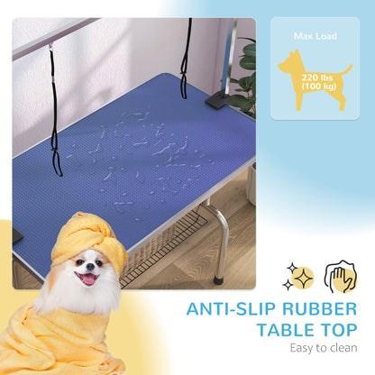 Table de toilettage ajustable pour chiens avec sangles sécurité