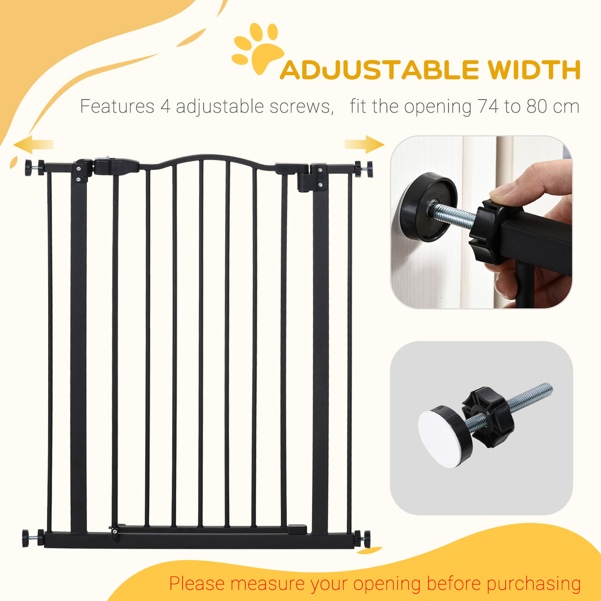 Barrière pour chien extra haute avec porte à fermeture automatique