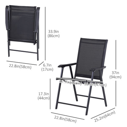 Chaises pliantes de patio avec accoudoirs lot de 2