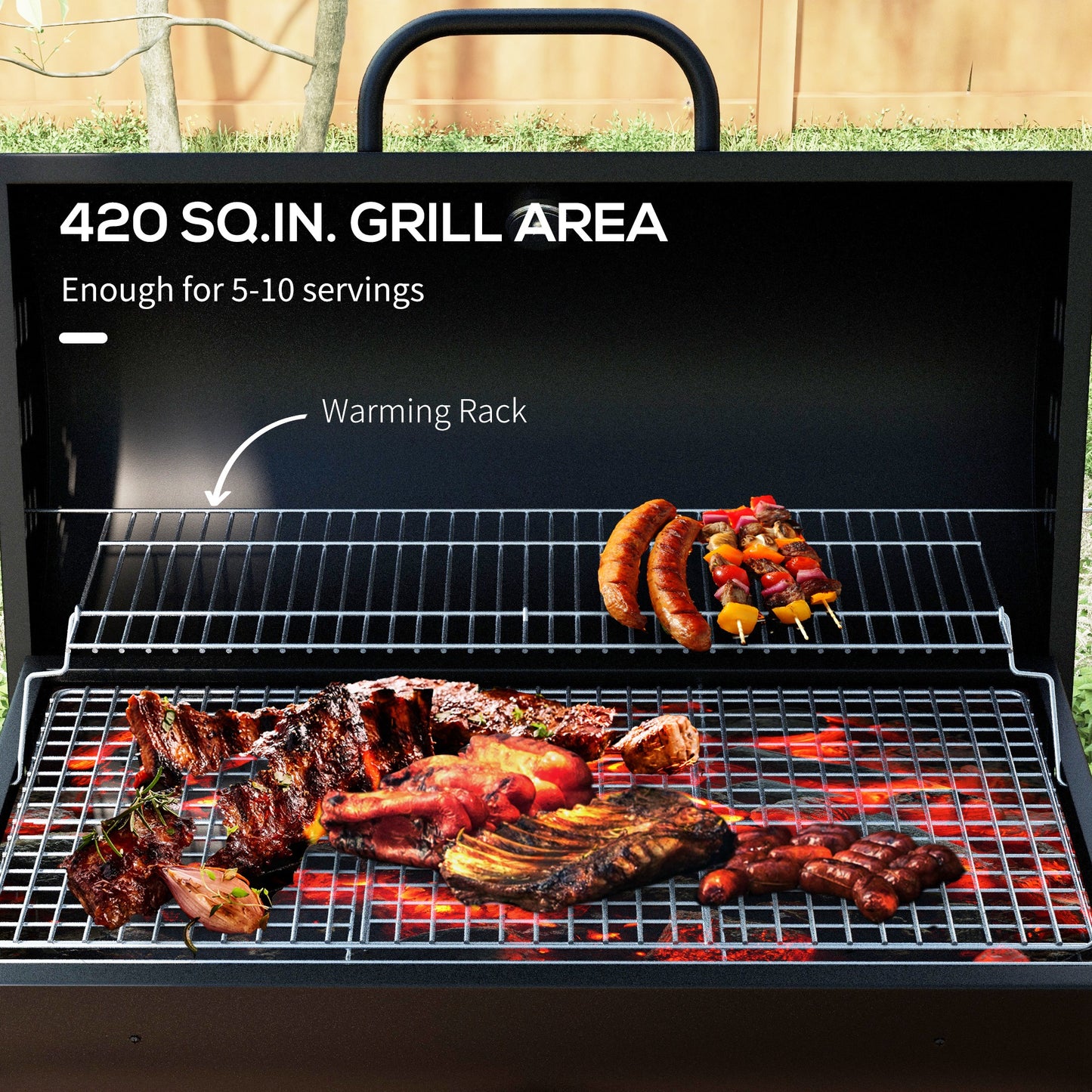 BBQ fumoir charbon 420 po² avec roues