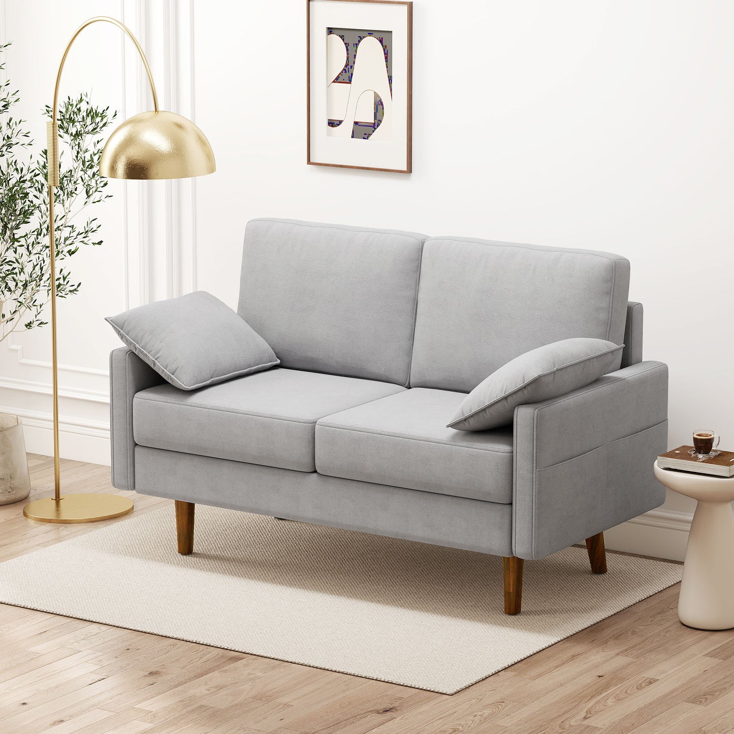 Canapé 3 places velours avec ressorts et coussins