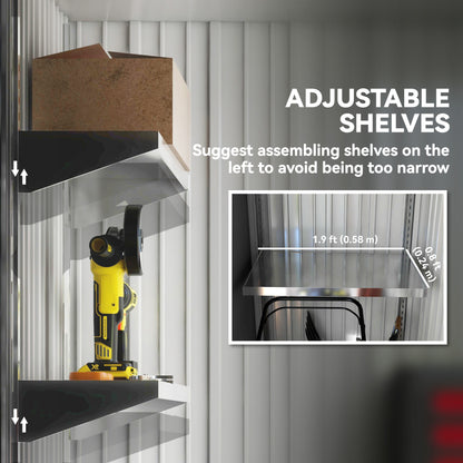 Remise de rangement acier lean-to ajustable 152x91x183cm