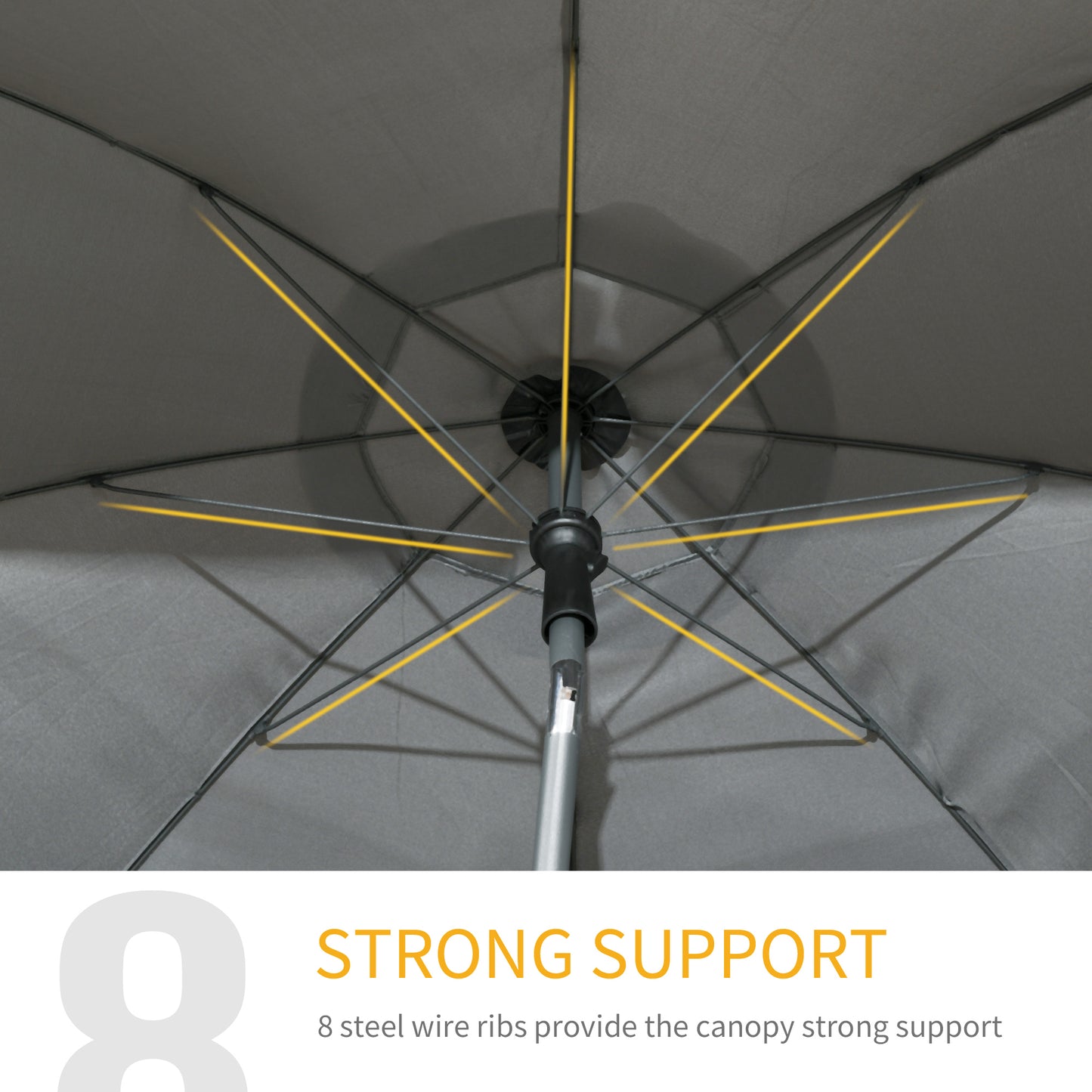 Parasol de plage inclinable UV50+ auvent ventilé à volants