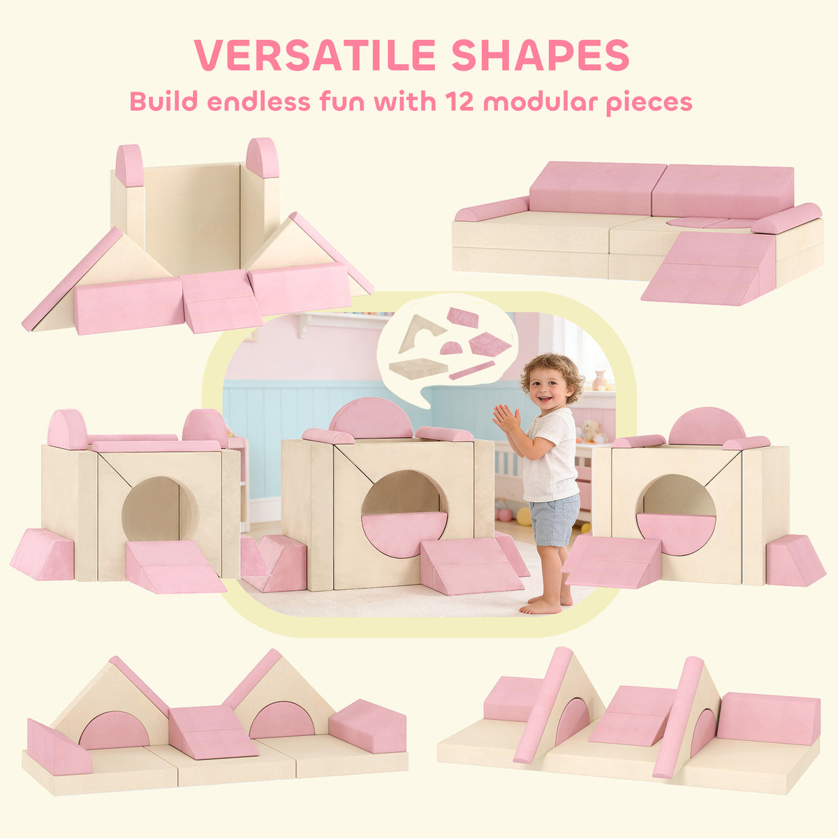 Canapé modulaire de jeu pour enfants — Lot de 12