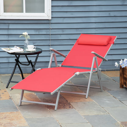 Chaise longue pliante réglable en acier — 7 positions
