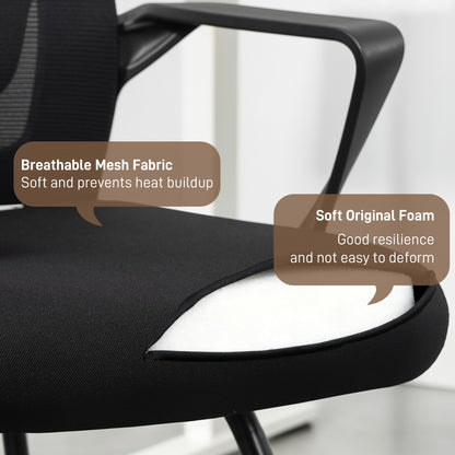 Chaise de bureau sans roulettes support lombaire mesh