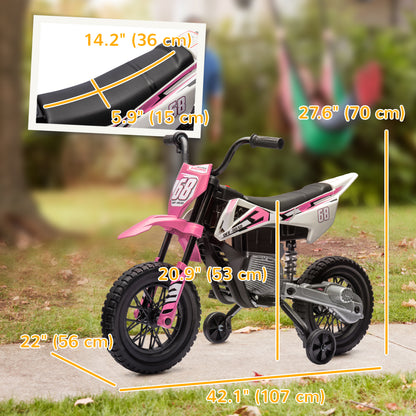 Moto électrique enfant 12V avec roues stabilisatrices