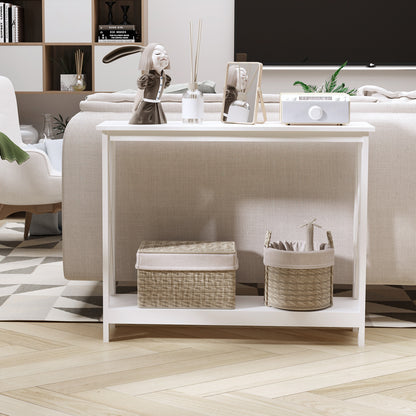 Console 40po design X rangement 2 niveaux