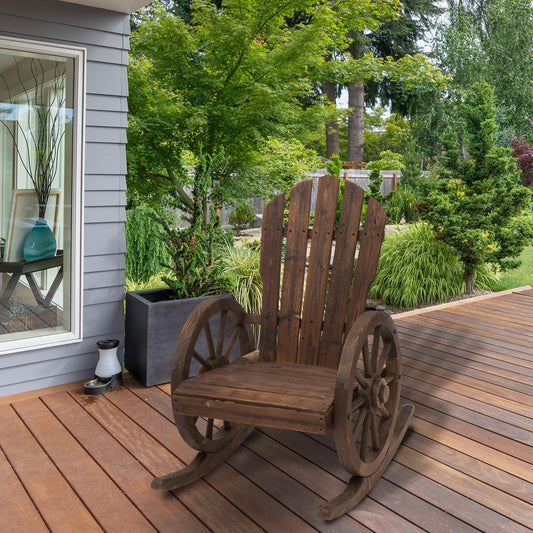 Chaise berçante extérieure bois design roues