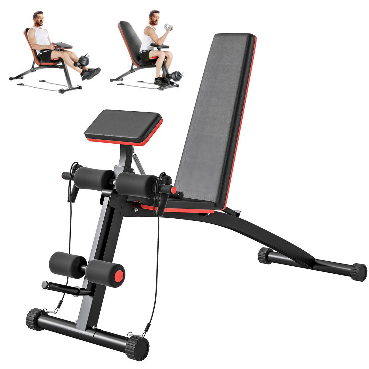 Banc d'entraînement pliable réglable pour musculation à domicile