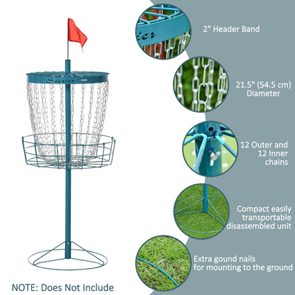 Panier de disc golf portable 24 chaînes avec sac