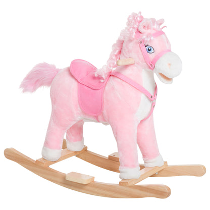 Cheval à bascule en peluche avec sons réalistes