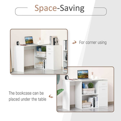 Bureau d'angle rotatif 180° avec rangements
