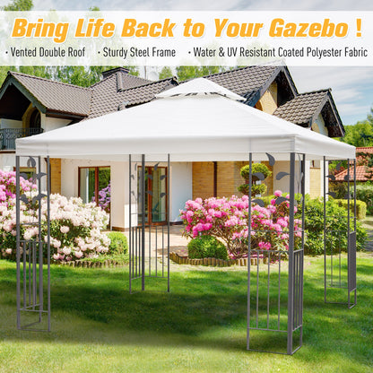 Gazebo de jardin métal toit ventilé double niveau