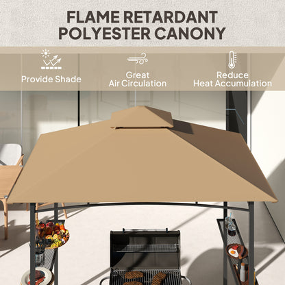 Gazebo de BBQ double toit 244 x 152 cm