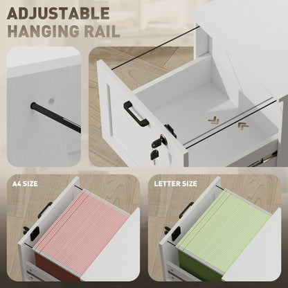 Classeur vertical 2 tiroirs verrouillables en MDF