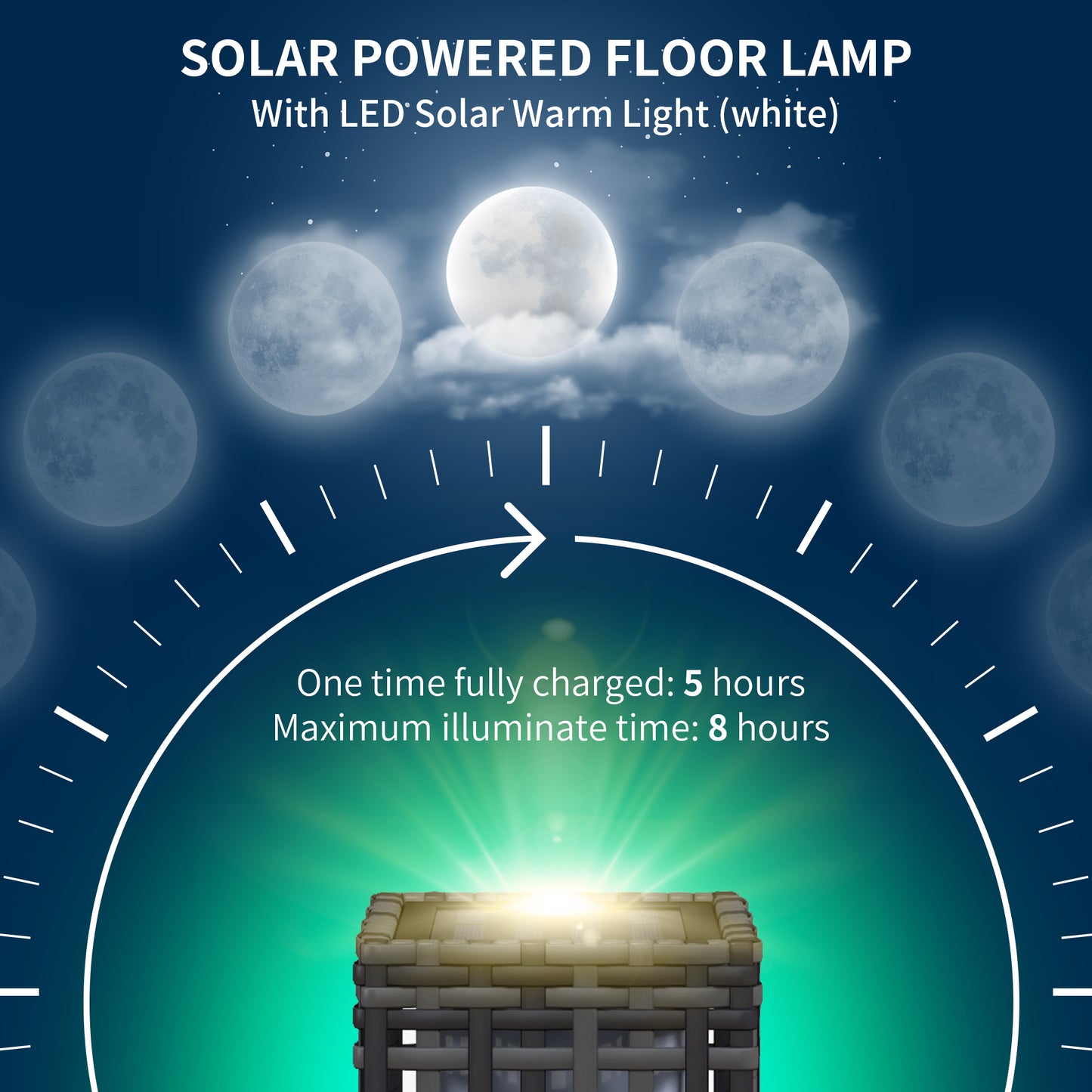 Lampe solaire décorative tressée pour patio IP44