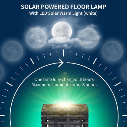 Lampe solaire décorative tressée pour patio IP44