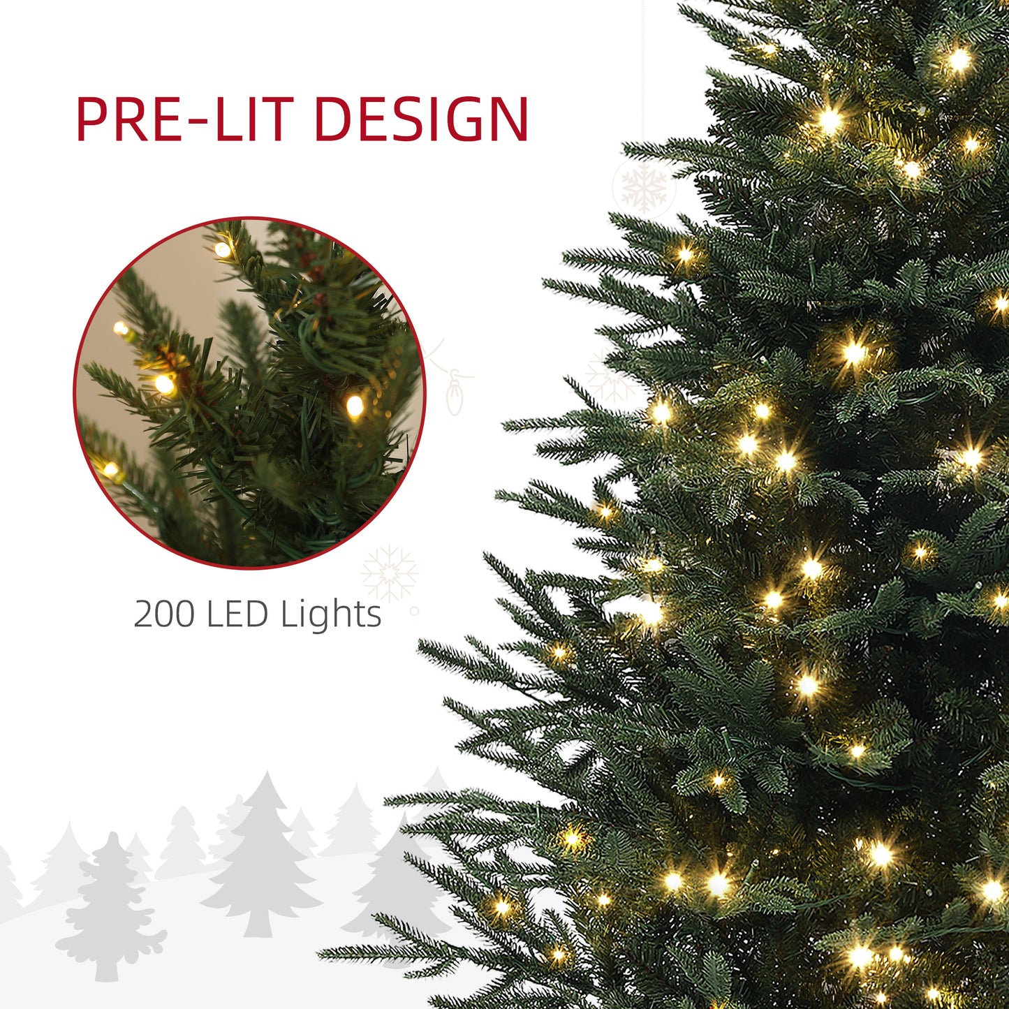 Sapin de Noël artificiel pré-éclairé 152 cm — vert