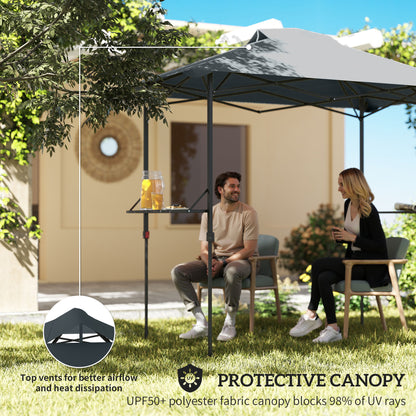 Gazebo de barbecue escamotable UPF 50+ avec 2 tablettes