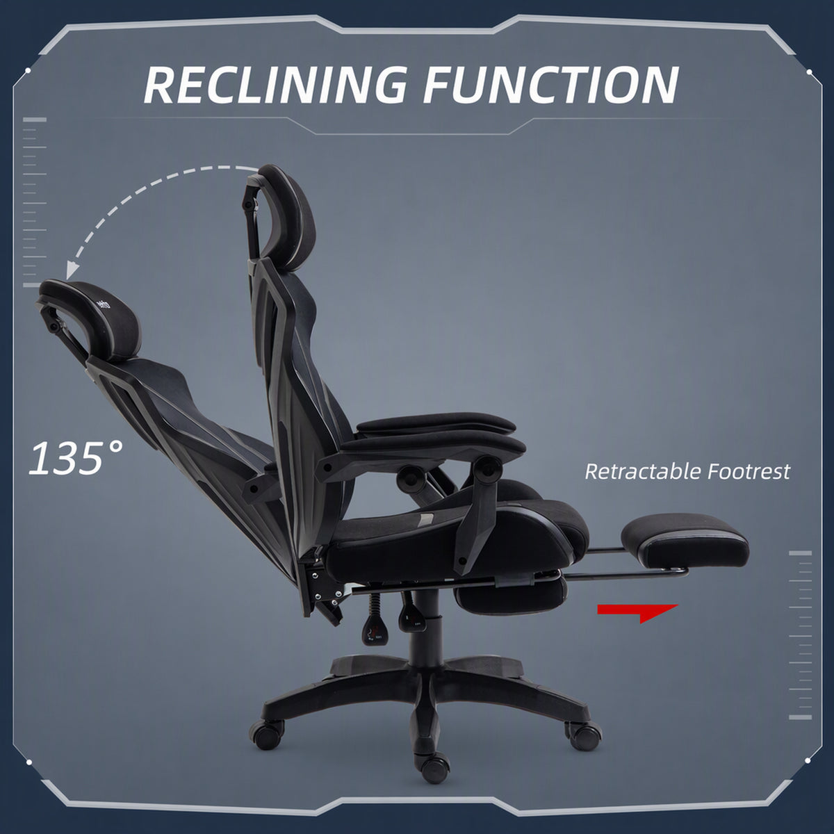 Chaise de jeux ergonomique avec repose-pieds
