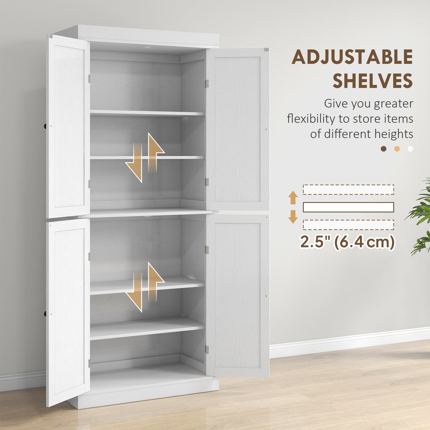 Garde-manger cuisine 184cm 4 portes 6 tablettes