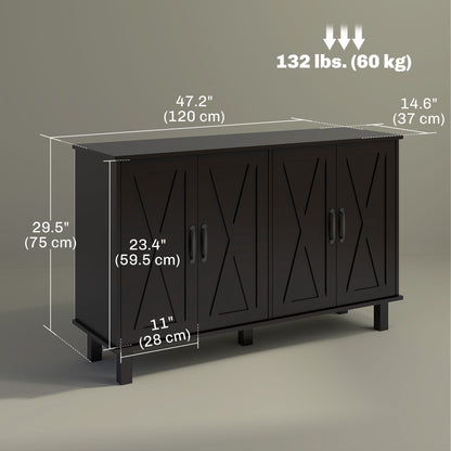 Buffet de cuisine portes de grange