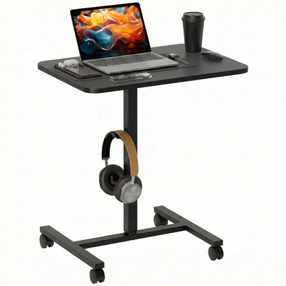 Bureau debout pneumatique ajustable avec roulettes