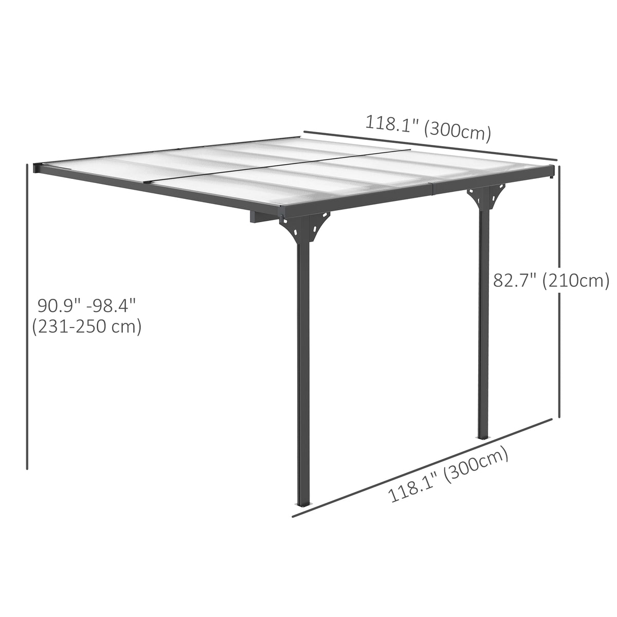 Pergola gazebo extérieur 3 x 3 m — aluminium