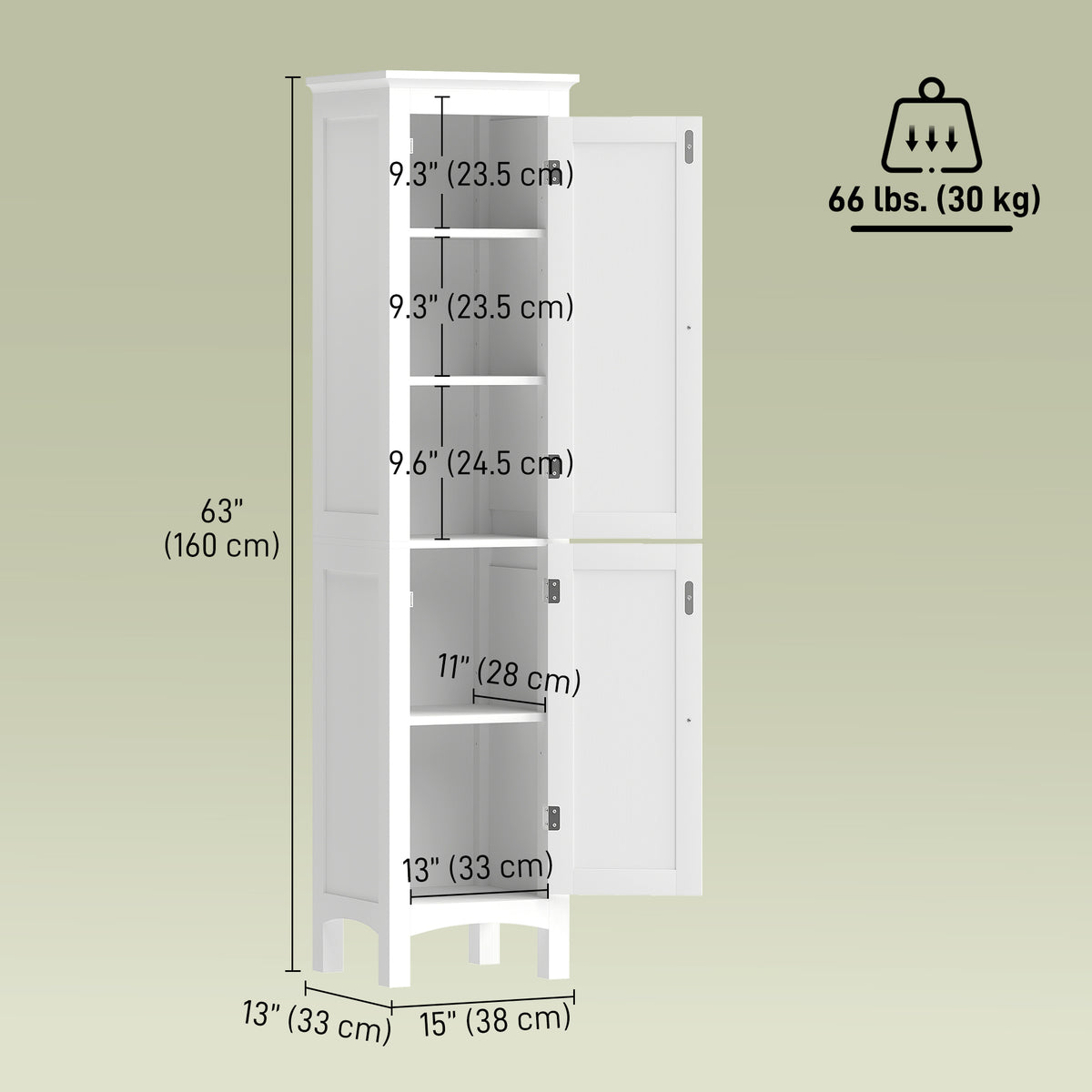 Armoire salle de bain haute rangement ajustable