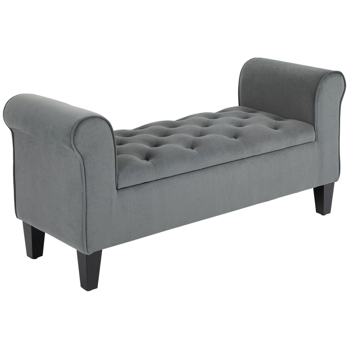 Banc de rangement capitonné avec accoudoirs