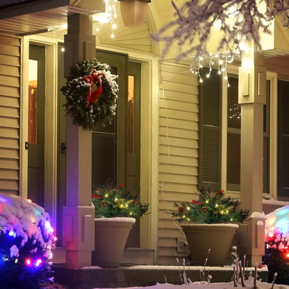 Sapin de Noël artificiel pré-éclairé 76 cm — lot de 2
