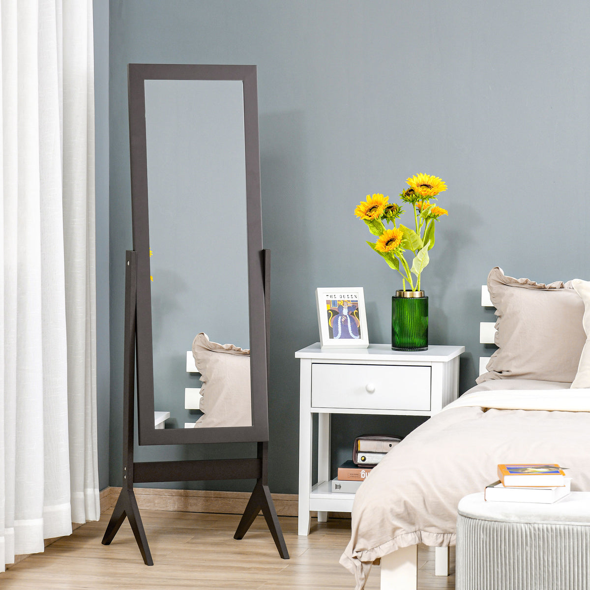 Miroir sur pied pleine longueur inclinable