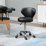Tabouret de salon pivotant réglable avec dossier et roulettes